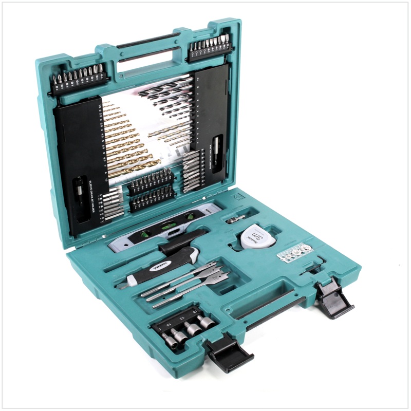 Juego de brocas, taladros y accesorios Makita de 104 piezas D-31778 en estuche