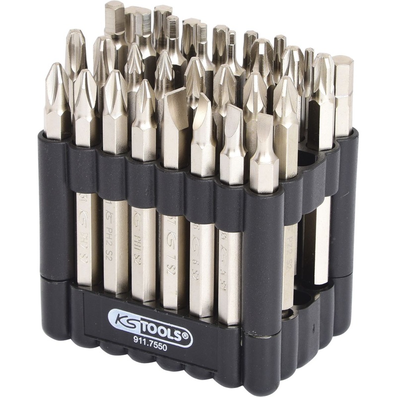 Juego de puntas KS TOOLS 1/4", 75 mm, 32 piezas ( 911.7550 )