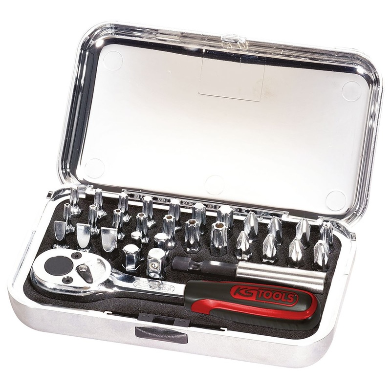 Juego de puntas KS TOOLS 1/4" CROMADO, 31 puntas de alto brillo ( 918.4500 )