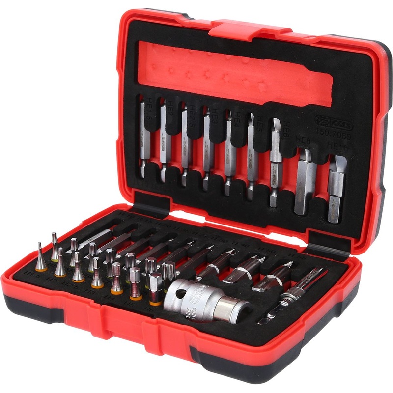 KS TOOLS Juego de extractores de tornillos Torx y Allen 1/4" + 10 mm, 34 pzs ( 150.7060 )