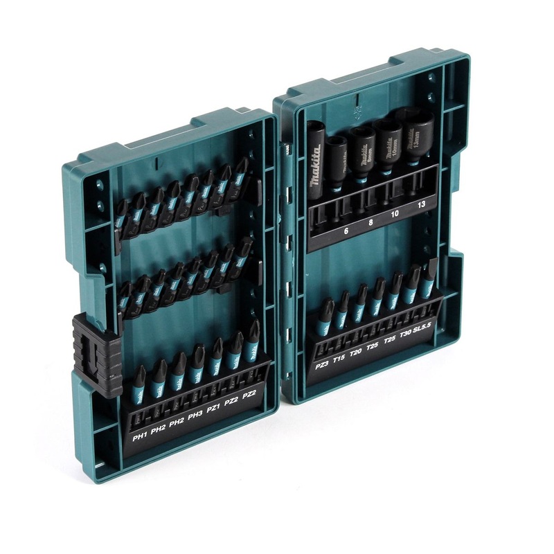 Makita B-66880 Juego de brocas y brocas Impact Black 35 piezas S2 acero + estuche