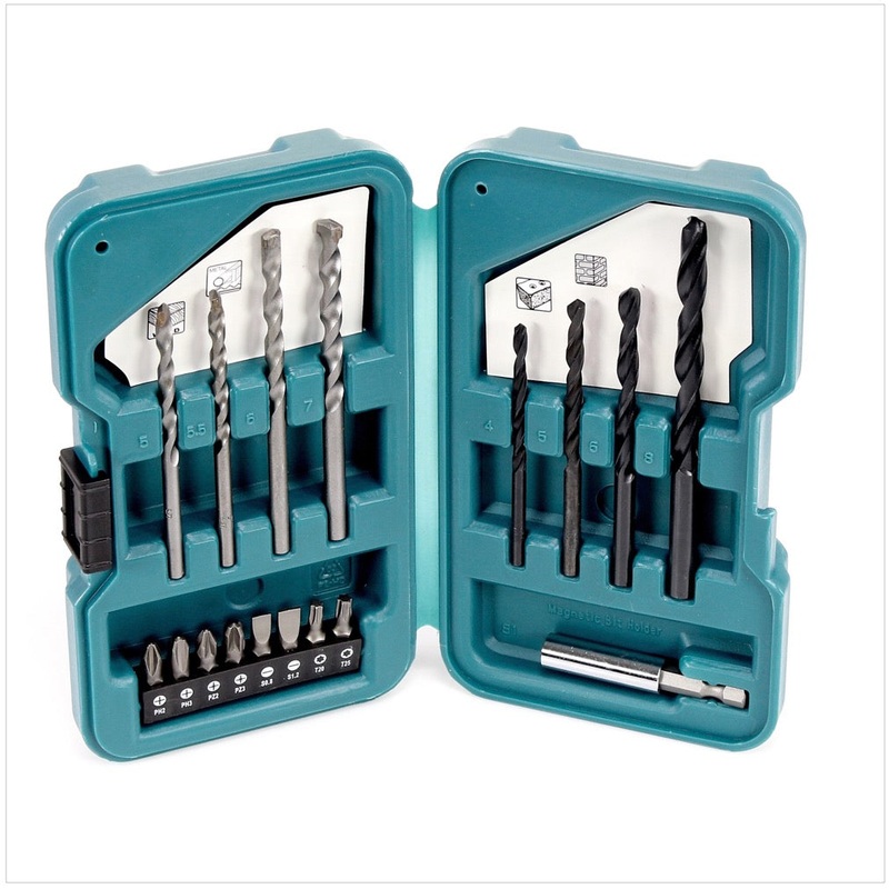 Makita D-40216 juego de brocas y brocas 17 piezas en estuche de plstico