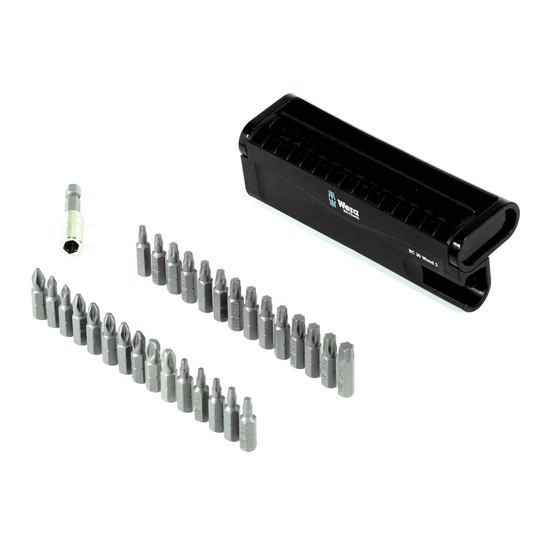 Wera Bit-Check 30 Wood Juego de 2 puntas con soporte universal (05057432001)