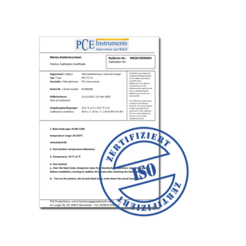 ISO Calibration Certificate