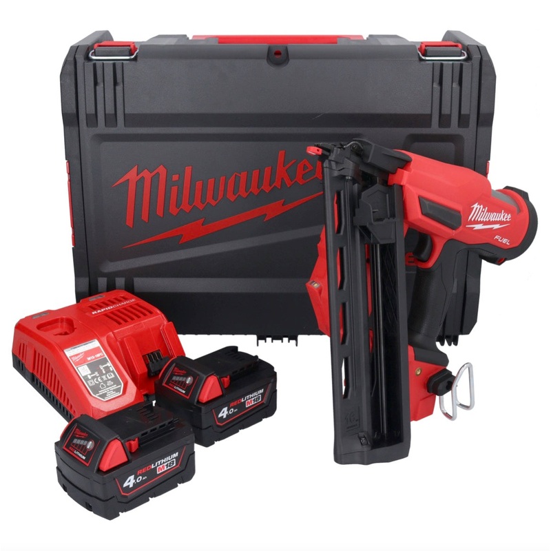 Clavadora a batera Milwaukee M18 FN16GA-402X 18 V 32 - 64 mm sin escobillas + 2x bateras 4,0 Ah + cargador + caja HD