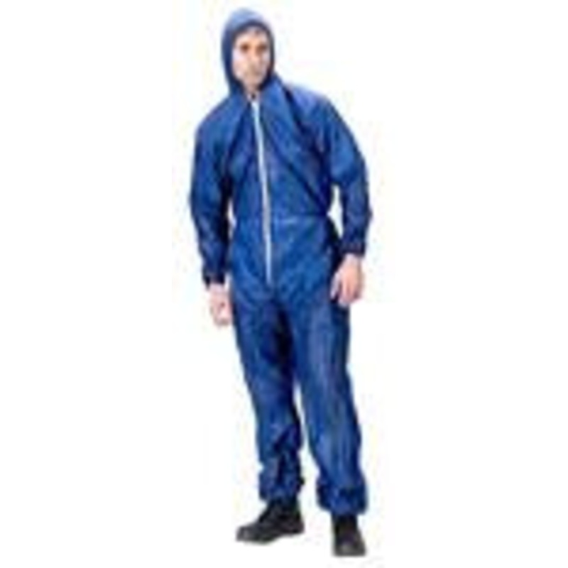 Coverall Hooded Polyprop Blue Size X-Large  [7997]