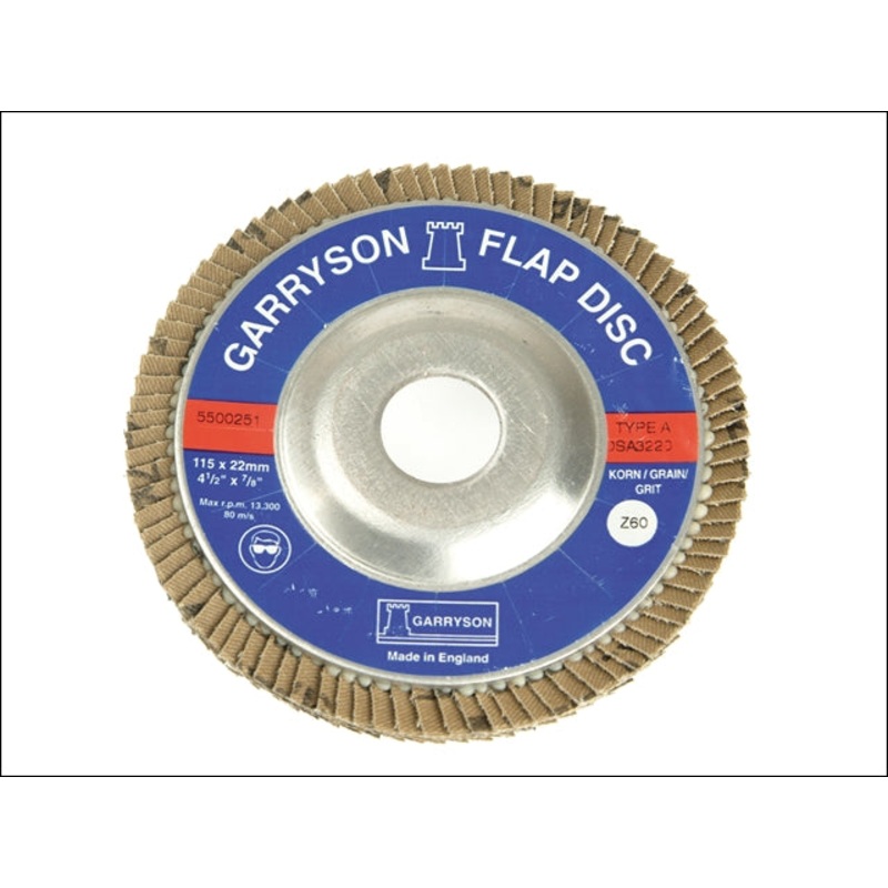 Garryson FAZ Flap Disc 100mm Dia P120 Grit Angled Zirc/Alum Oxide Aluminium Backed H/D [2509]