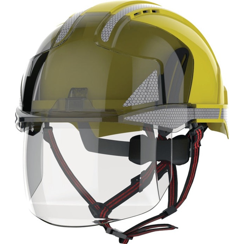 Casco de escalada industrial JSP EVO VISTAshield Dualswitch amarillo/humo (4000370824)
