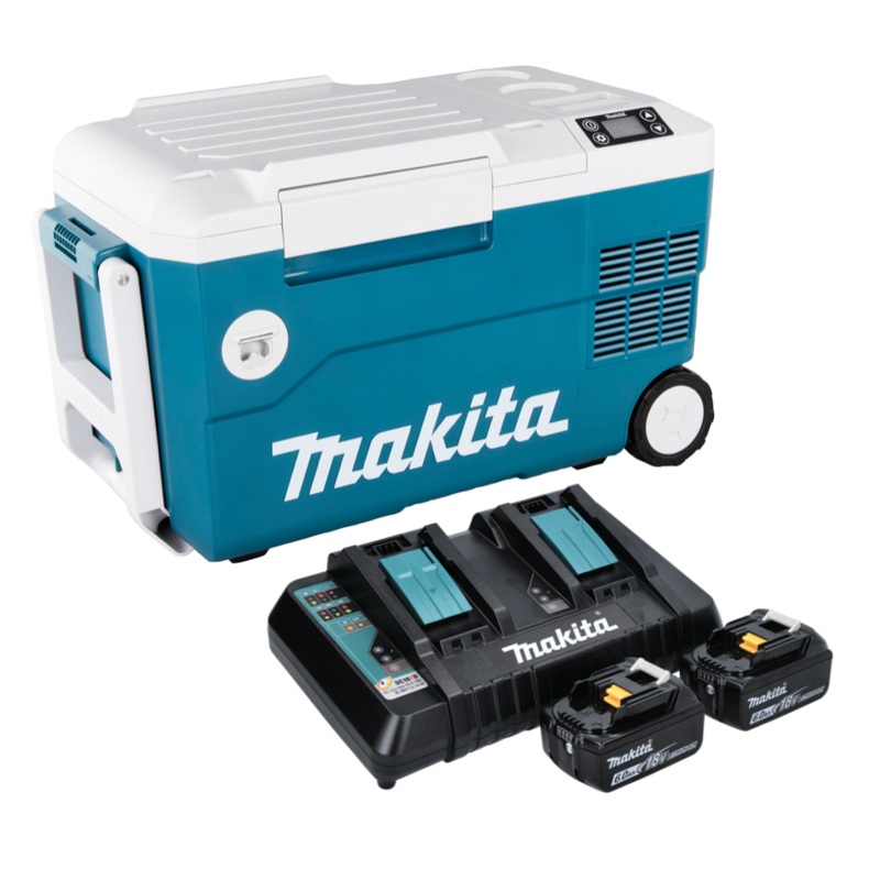 Caja de refrigeracin y calefaccin por batera Makita DCW 180 PG 36 V (2x 18 V) 20 L + 2x batera 6,0 Ah + cargador doble