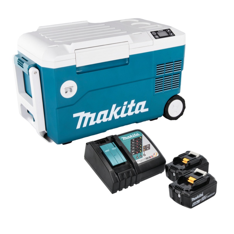 Caja de refrigeracin y calefaccin por batera Makita DCW 180 RG 36 V (2x 18 V) 20 L + 2x batera 6,0 Ah + cargador