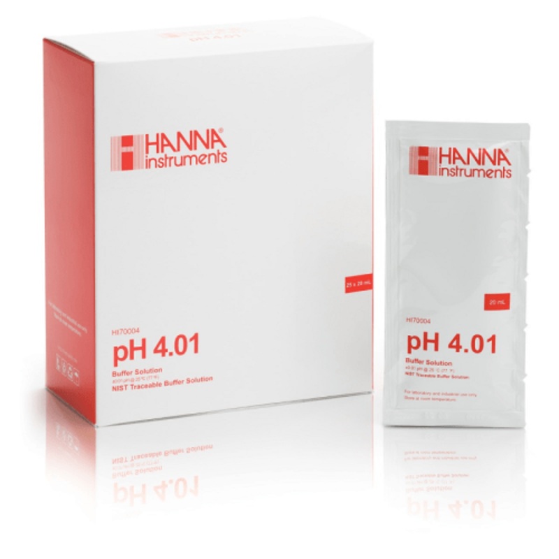 HI70004P pH 4.01 Calibration Buffer Sachets (25 x 20 mL)