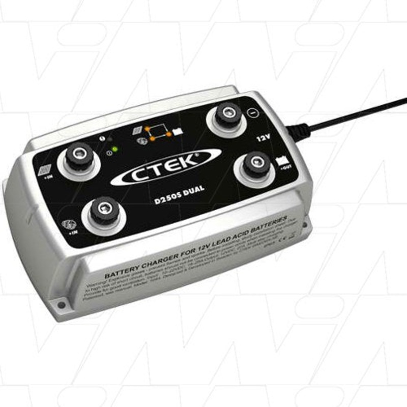The CTEK D250S DUAL is a fully automatic 5-stage charger that supplies  20A to 12V bat - D250S