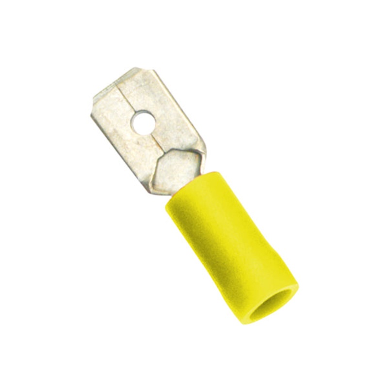 Yellow Male Push-On Spade Terminal