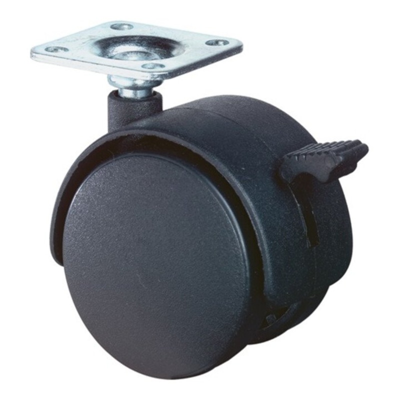 BS ROLLS Rueda doble de plstico con freno  40 mm Capacidad de carga 30 kg (3000275086)