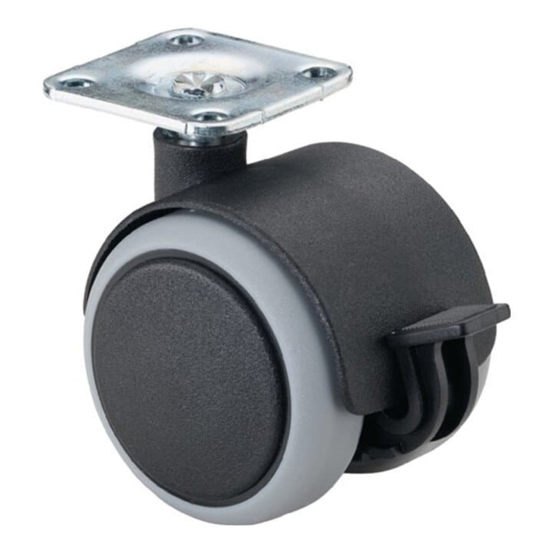 BS ROLLS Rueda doble de plstico con freno  50 mm Capacidad de carga 50 kg (3000275098)