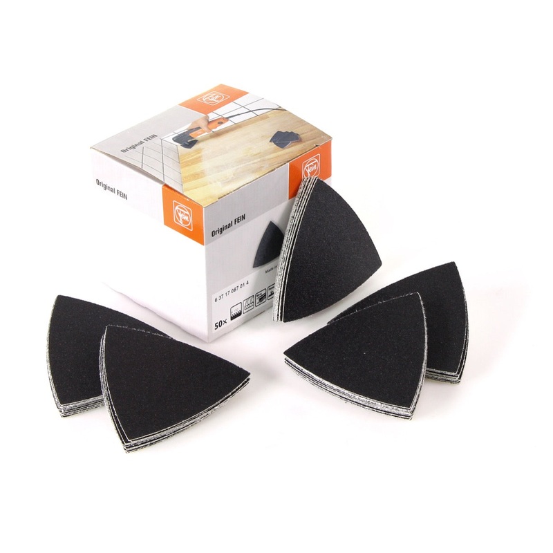 Hojas de lija FEIN Delta sin perforar con velcro, 50 unidades, grano 150 (63717087014)