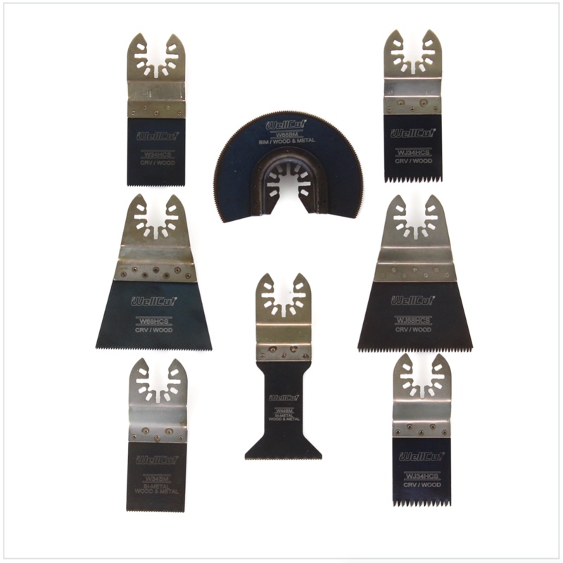 Juego de hojas de sierra multiherramienta WellCut MT-8 de 8 accesorios universales