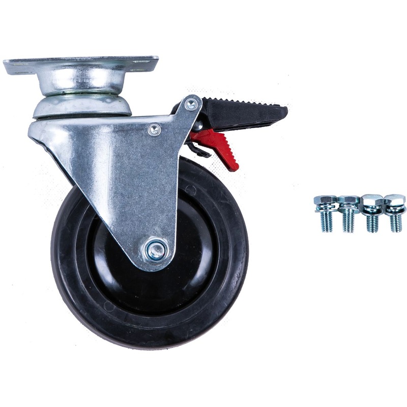 Rueda giratoria con freno KS TOOLS para carro de taller PERFORMANCEplus con tornillos (873.5008-R011P)