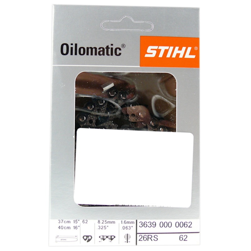 Cadena de sierra STIHL Oilomatic Rapid Super de 0,325" con eslabn motriz de 1,6 mm de espesor - 37 cm (3639 000 0062)