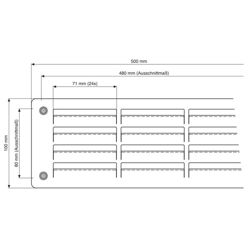 Ventilacin del bao 9083 ER (3000281672) largo 500 mm ancho 100 mm
