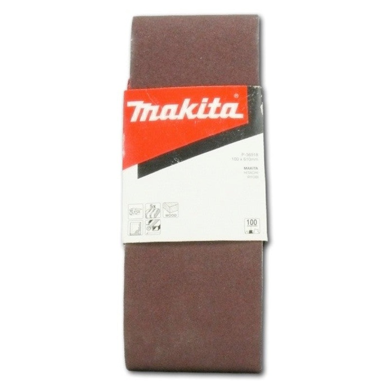 5 unidades de banda de lijado Makita 100 x 610 mm K 100 P-36918 para lijadora de banda Makita 9403 9404