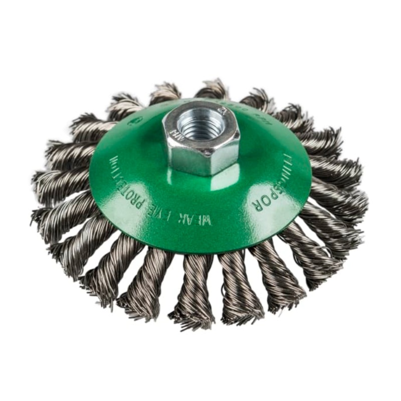 KLINGSPOR BK 600 Z 115mm Dia x M14 Knotted Wire Wheel Bevel 050 Stainless Steel Wire  (358330) [92552]