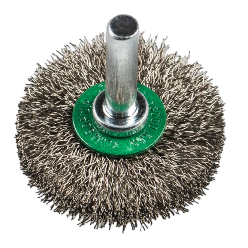 KLINGSPOR BRS 600 W Wire Brush Spindle Mounted Crimped Stainless Steel 60mm Dia. 6mm Shaft (358360) [79774]
