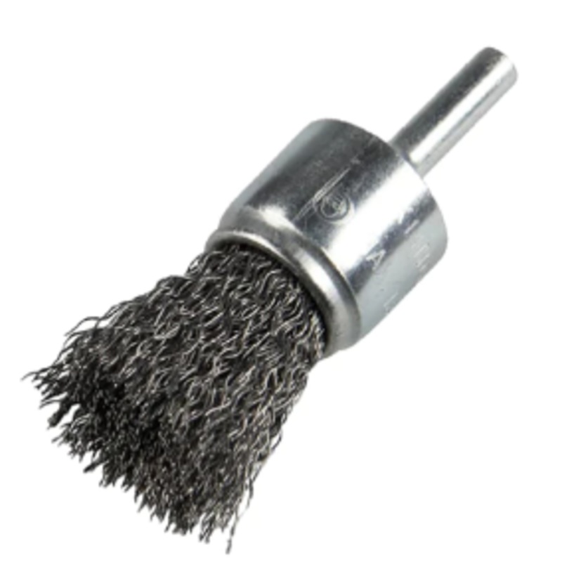 Wire End Brush Spindle Mounted Stainless Steel 19mm Dia. 6mm Shaft  [7974]