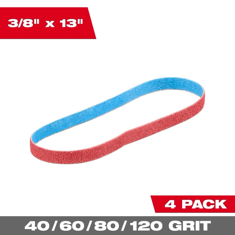 3/8 x 13 40/60/80/120 Grit Bandfile Belts  4 pack variety