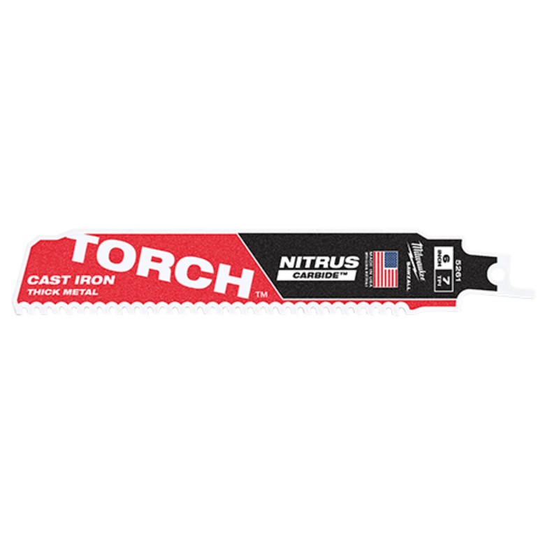 6" 8TPI TORCH with NITRUS Carbide for Cast Iron SAWZALL Blade 1PK