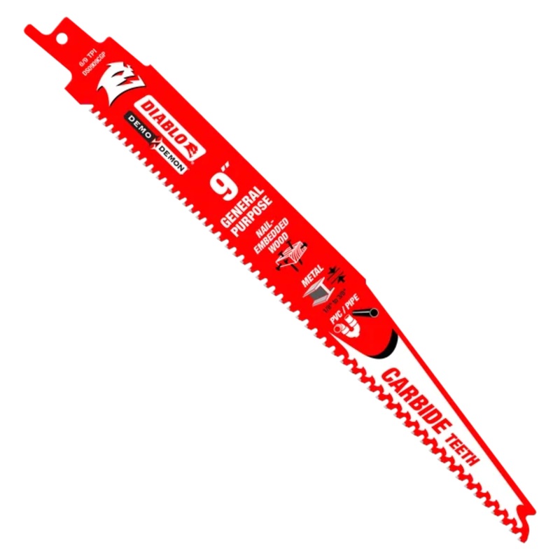 9" 6/9TPI Demo Demon Carbide Teeth Reciprocating Saw Blade for General Purpose Cuts