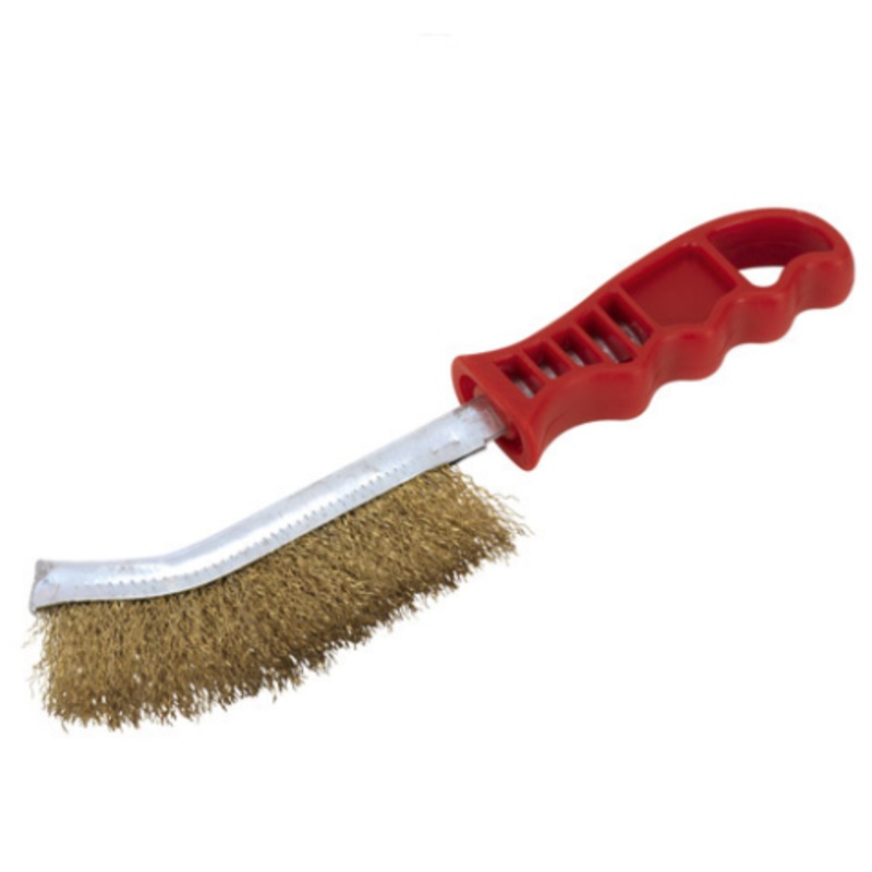 Phoenix Mild Steel Wire Hand Brush Red Plastic Handle [1534]