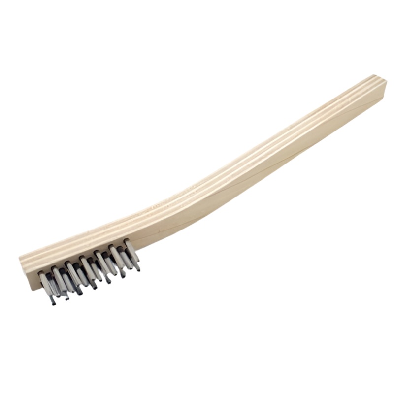Wire Hand Brush Stainless Steel Hockey Stick Wood Handle [7969]