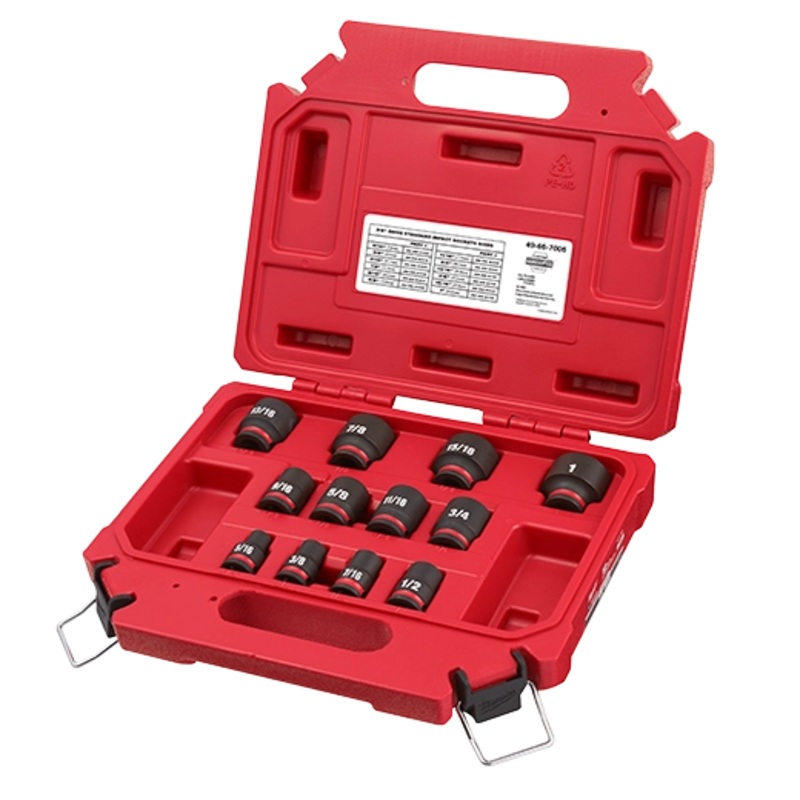 12PC 3/8"" SAE Std 6P Skt Set