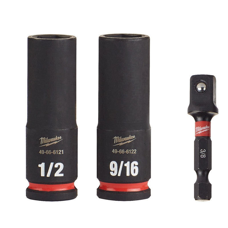 3PC SHOCKWAVE Impact Duty 3/8" Drive SAE Deep 6 Point Socket Set