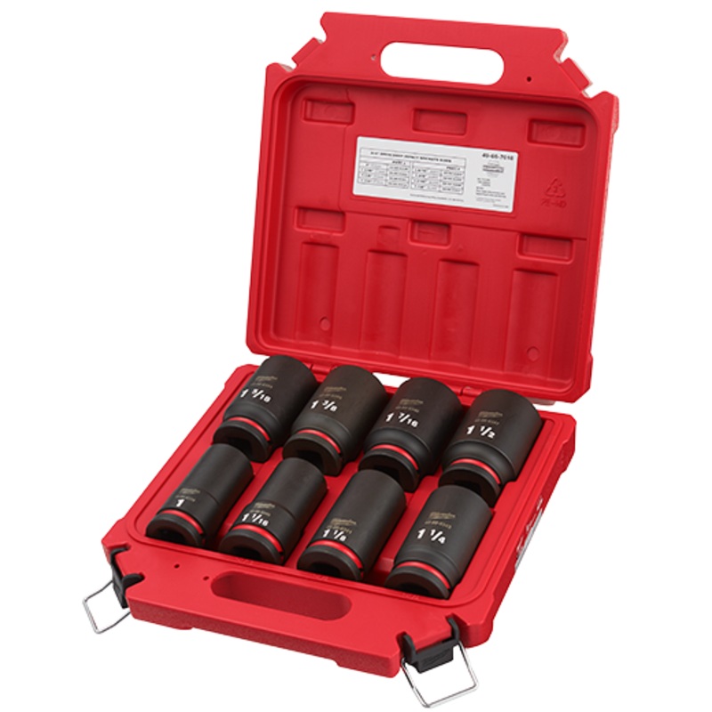 8PCSHOCKWAVE Impact Duty 3/4" Drive SAE Deep 6 Point Socket Set