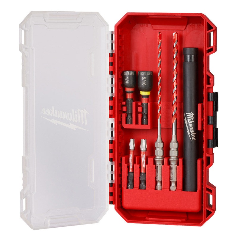 7PC. SHOCKWAVE Impact Duty Carbide Hammer Drill Bit Concrete Screw Install Set