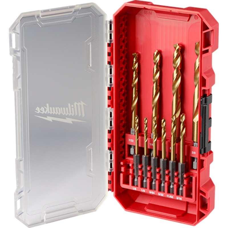 SHOCKWAVE Impact Duty RED HELIX Titanium Drill Bit Set  10PC