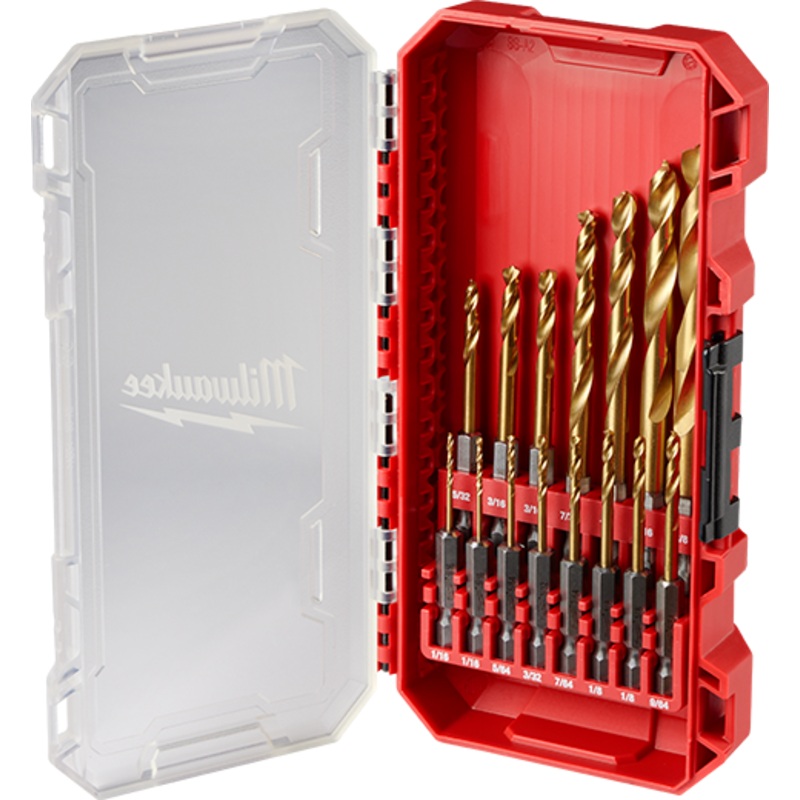 SHOCKWAVE Impact Duty RED HELIX Titanium Drill Bit Set - 15PC