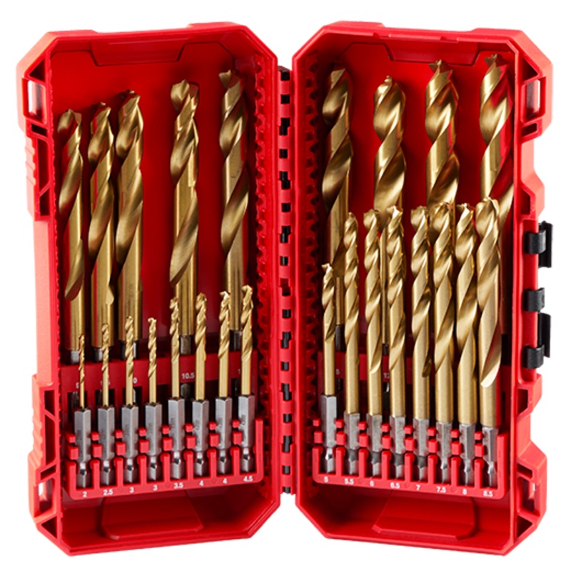 SHOCKWAVE Impact Duty RED HELIX Titanium Metric Drill Bit Set  25PC