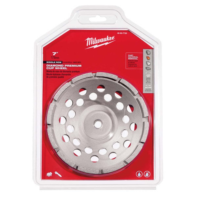7 in. Diamond Cup Wheel Single Row