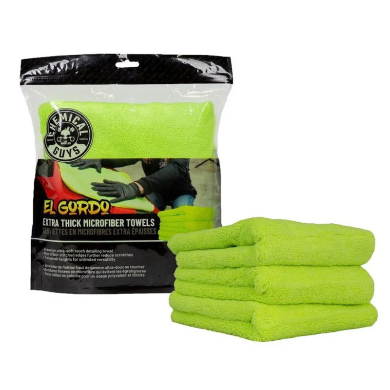 El Gordo Extra Thick Profesional Microfiber Towel, Green 16.5 x 16.5 (3 pack)